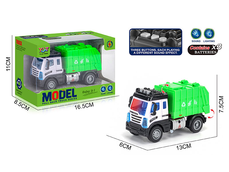 Pull Back Dustbin Car W/L_S toys