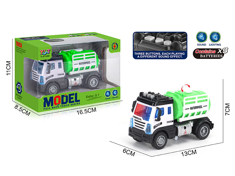 Pull Back Sanitation Truck W/L_S toys