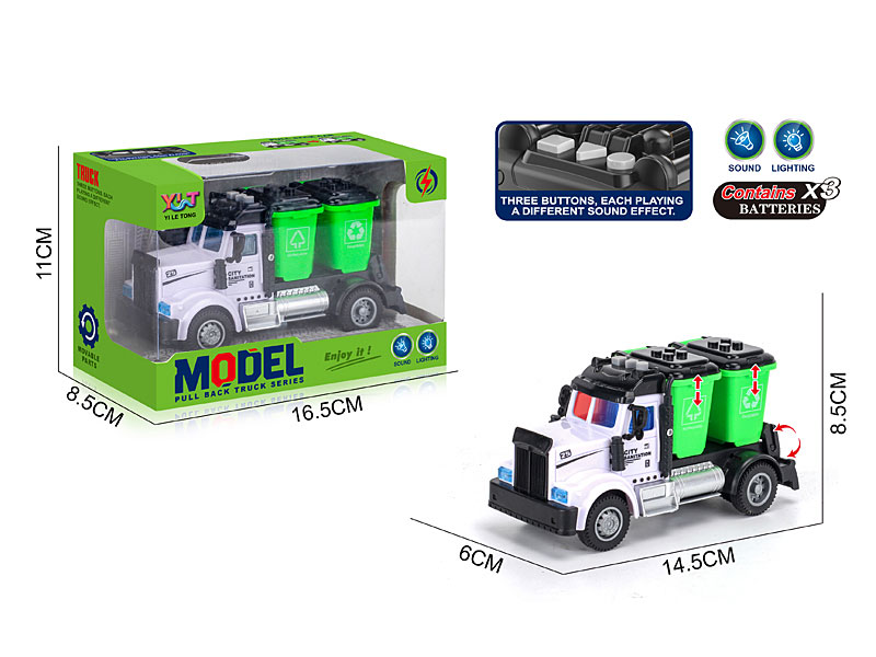 Pull Back Dustbin Car W/L_S toys