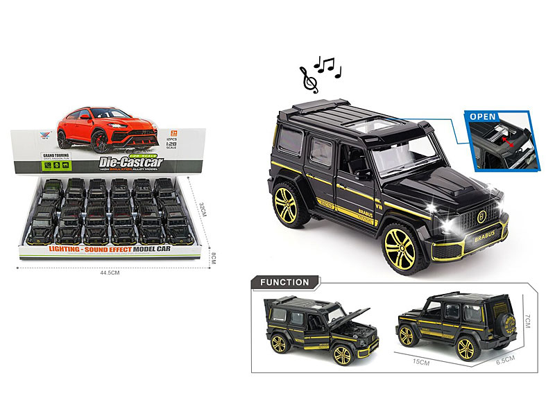 1:28 Die Cast Car Pull Back W/L_M(12in1) toys