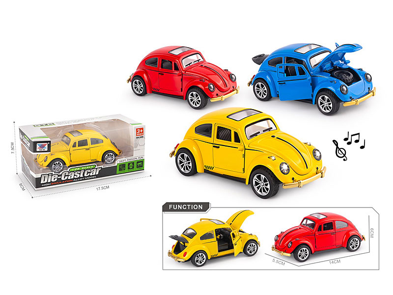 1:28 Die Cast Car Pull Back W/L_M(3C) toys
