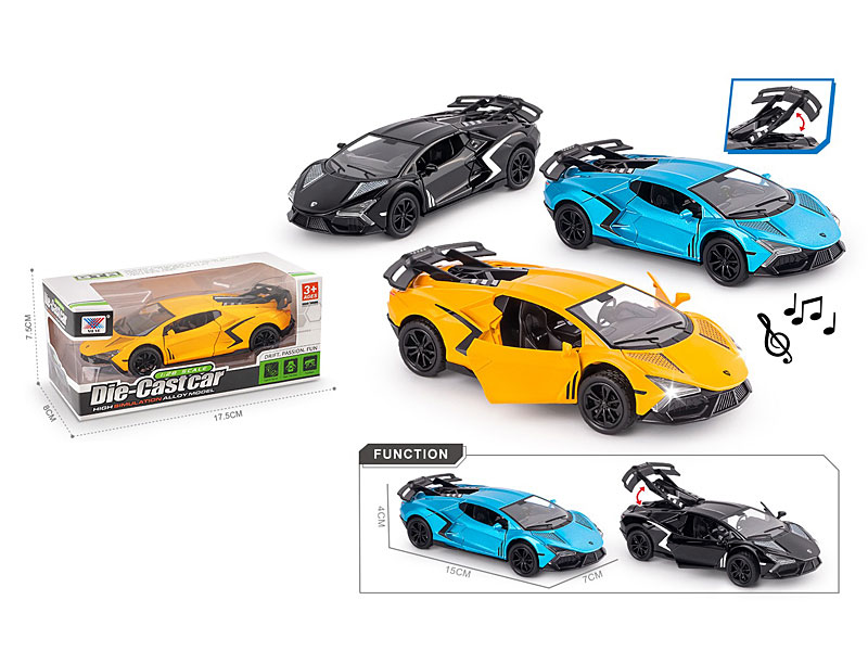 1:28 Die Cast Car Pull Back W/L_M(3C) toys