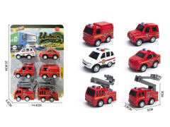 Die Cast Fire Engine Pull Back(6in1) toys