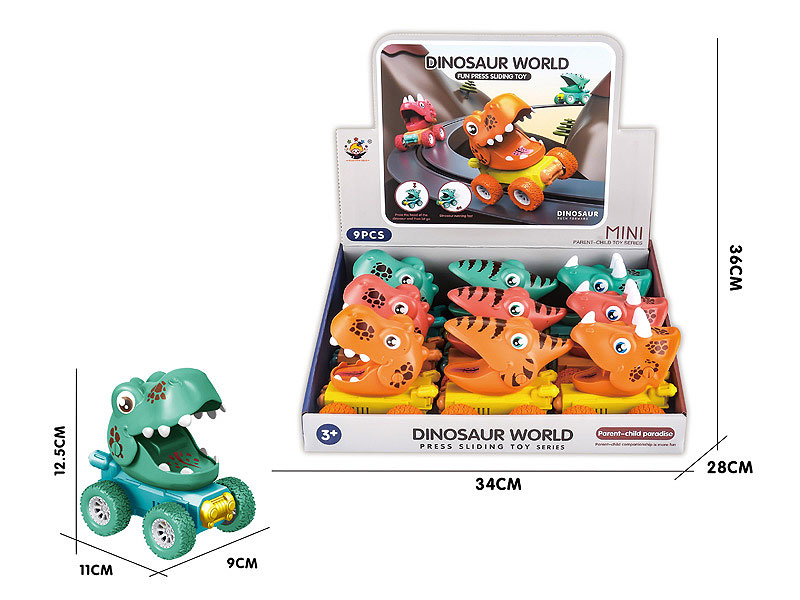 Press Dinosaur Car W/L_M(9in1) toys