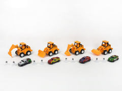 Press Construction Truck & Pull Back Car Set(4S) toys
