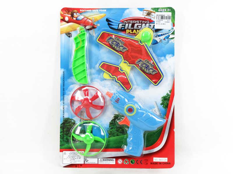 Press Airplane & Wind-up Flying Dick Gun toys