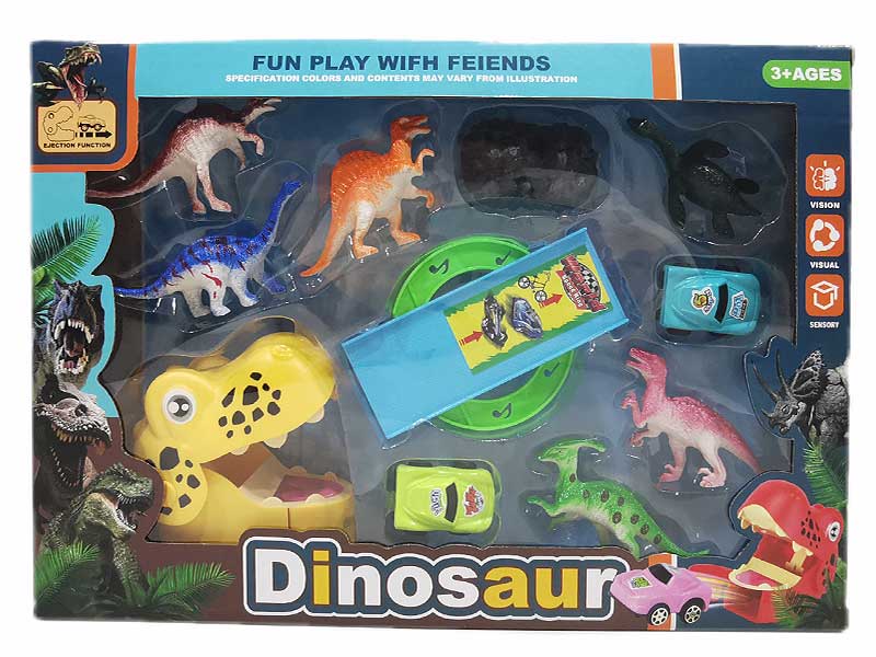 Press Car & Dinosaur Set toys