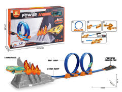 合金弹射烈火赛车双轨道车套装