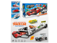 弹射收纳竞技越野变形轨道车套装带灯光音乐