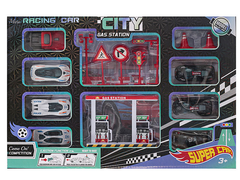 Die Cast Police Car Set Press toys