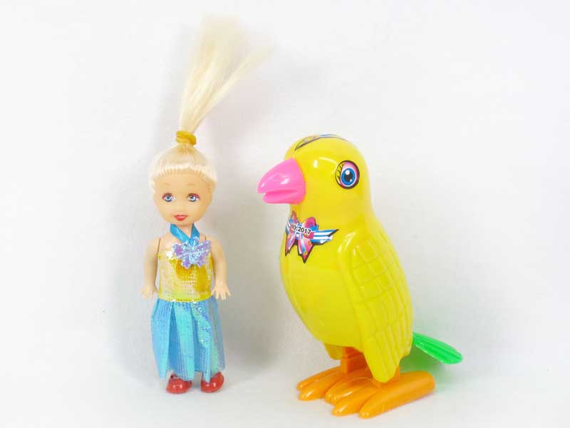 Wind-up Bird & Doll(4C) toys