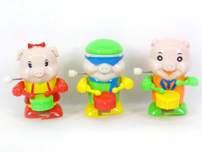 Wind-up Play The Drum Pig(3C) toys