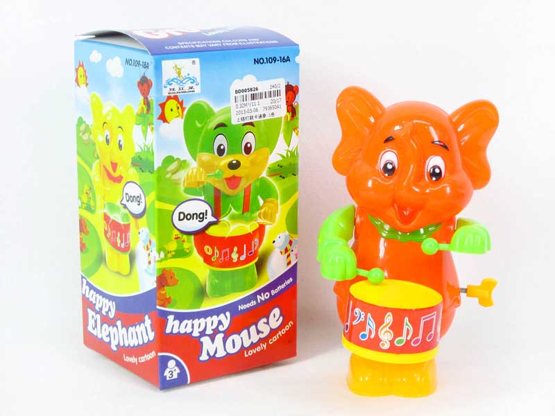 Wind-up Play The Drum Elephant(3C) toys