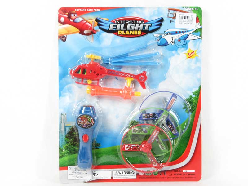 Wind-up Flying Saucer & Pull Line Airplane toys