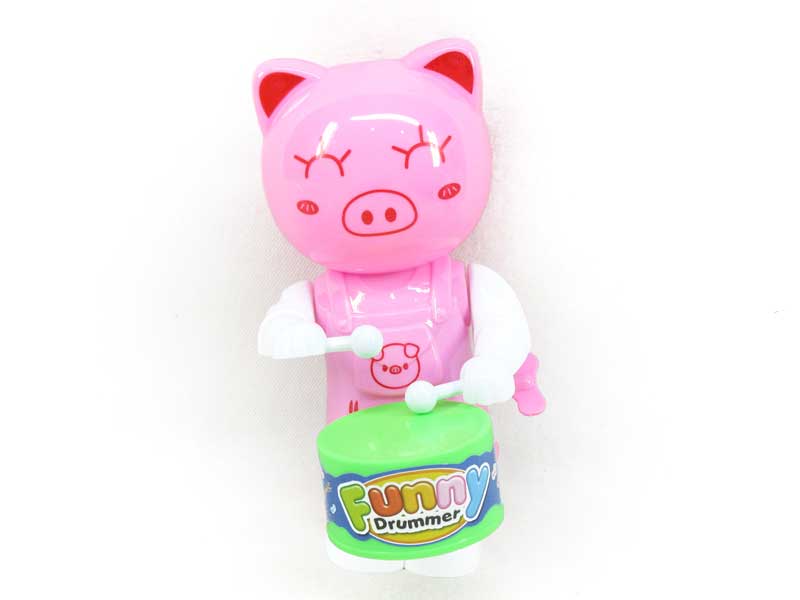 Wind-up Drum Pig toys