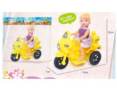 pull line motorcycle w/girl toys