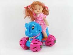 Drag Elephant & Doll toys