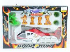 Pull Line Helicopter W/Motorcade(2C) toys