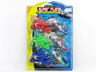 Pull Line Airplane & Pull Back Motorcycle(6in1) toys