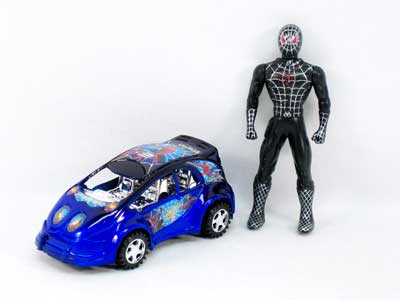 Pull Line Car & Spider Man W/L(3C) toys