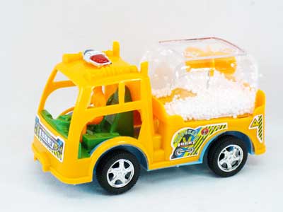 Pull Line Construction Truck W/Snow toys