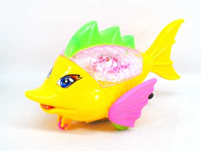 Pull Line Fish W/L(3C) toys