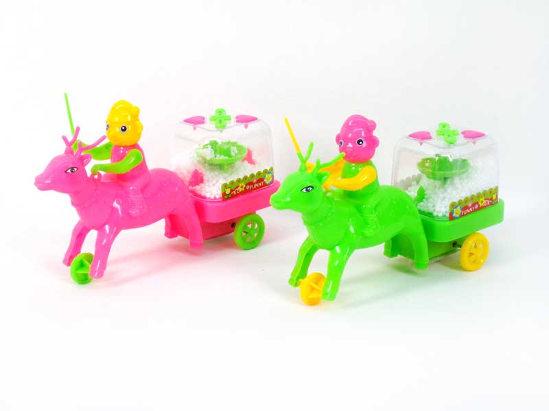 Pull Line Deer W/Snow(3C) toys
