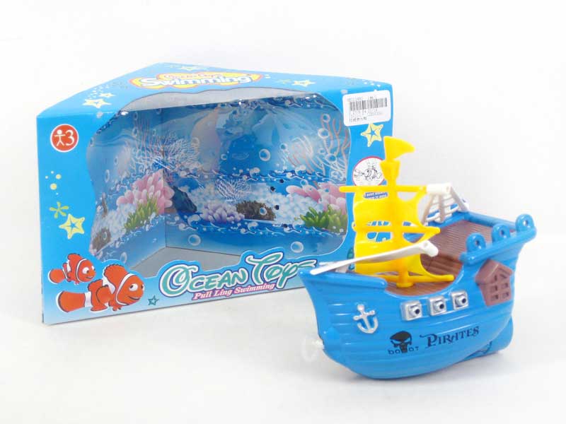 Pull Line Swimming Pirate Ship toys