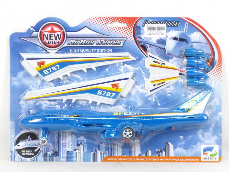 Pull Line Airplane W/L_IC(2S) toys