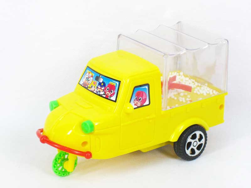 Pull Linel Car W/Snow toys