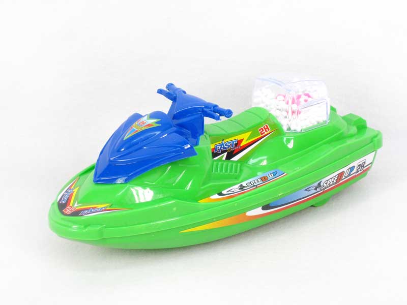 Pull Line Motorboat W/Snow(3C) toys