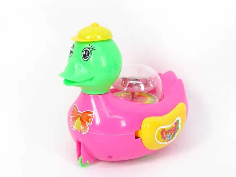 Pull Line Duck W/L_Bell toys