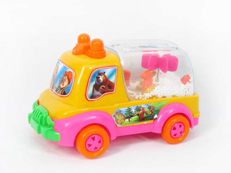 Pull Line Car W/Snowflake(4C) toys