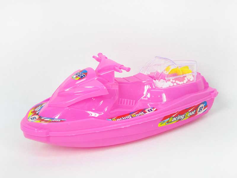 Pull Line Motor Boat W/Snowflake(3C) toys