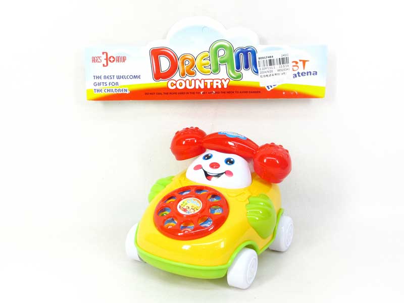 Pull Line Telephone Car W/Bell(4C) toys