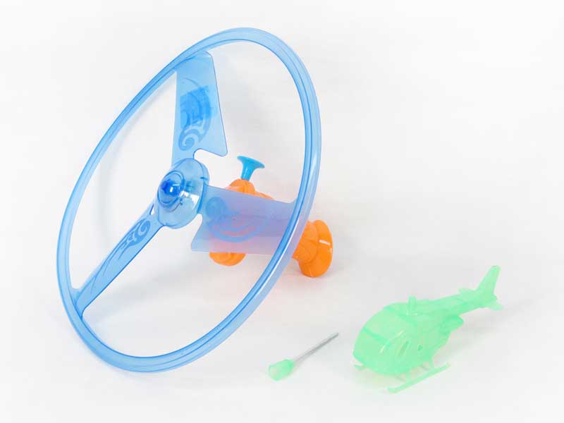 Pull Line Flying Saucer W/L & Plane toys