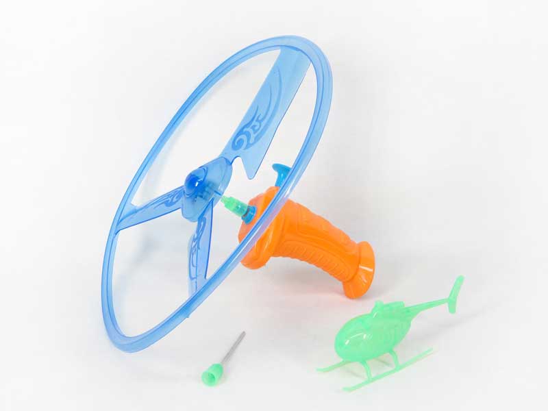Pull Line Flying Saucer & Helicopter toys