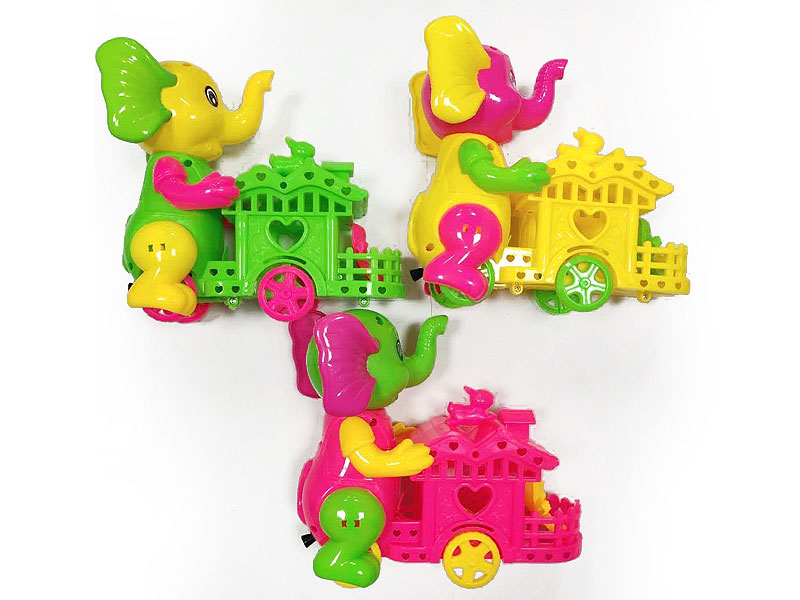 Pull Line Elephant Push House W/Bell(3C) toys