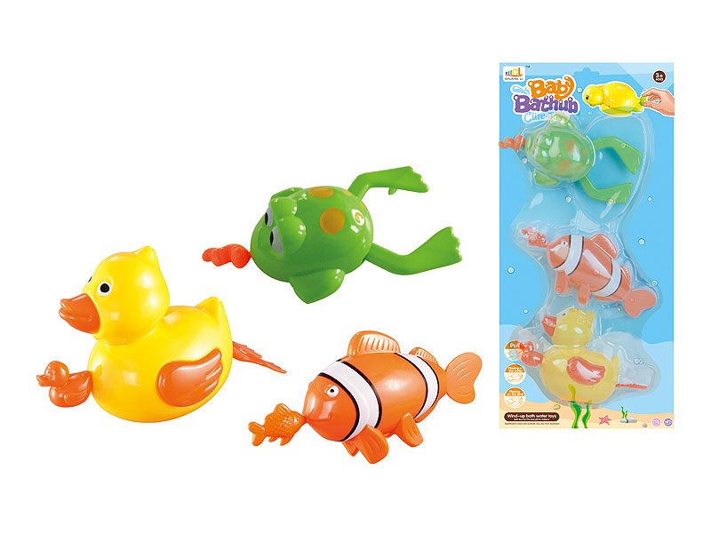 Pull Line Swimming Duck/Clownfish/Frog(3in1) toys