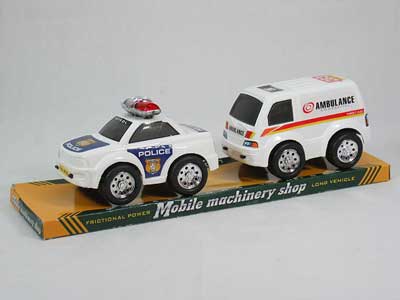 friction police car&Ambulance(2 in 1) toys