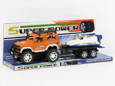 Friction Jeep Tow Boat(3S4C) toys