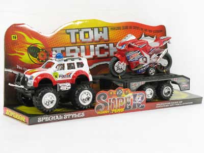 Friction Police Car Tow Motorcycle toys