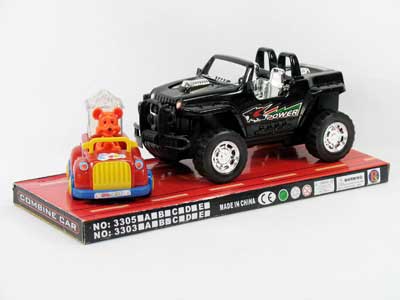 Friction Jeep & Pull Line Car(2in1) toys
