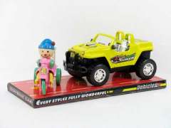 Friction Jeep & Pull Line Car(2in1)