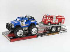Friction Police Car Tow Fire Engine