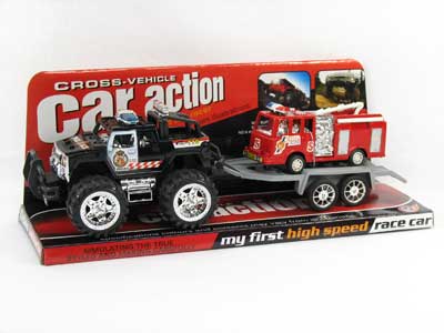 Friction Police Car Tow Fire Engine toys