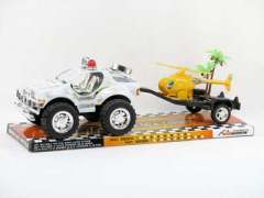 Friction Police Car Tow Pull Line Plane(2C) toys