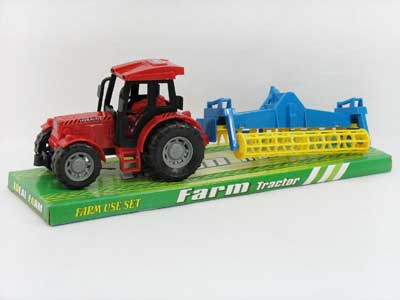 Friction Farmer Tractor & Drum Harrow(2C) toys