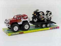Friction Cross-country Car Tow Motorcycle(2C) toys