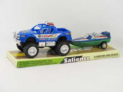 Friction Police Car Tow Boat toys